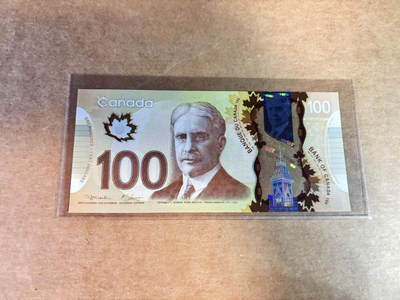 【Blue Auction】世界纸币精拍第752期——18级TOP拍卖/信誉/品质/专业/高效💫 - 加拿大 100元 塑料钞 全新UNC