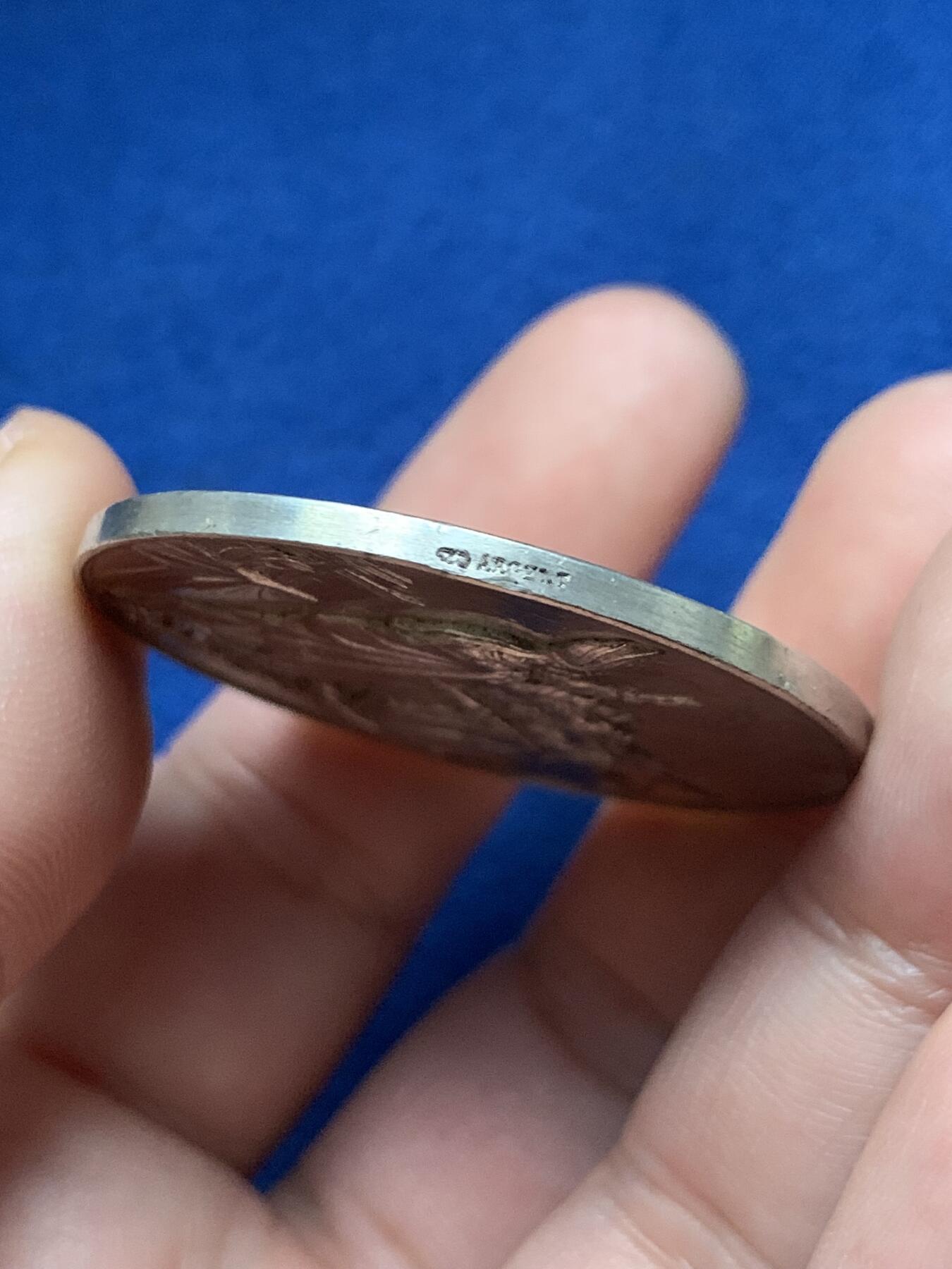 《竞宝斋》第440场 周日，周一，周二 3场连拍 （全场包邮） 法国婚姻与爱情纪念银章，30.29g，41.4mm，丰饶角边铭