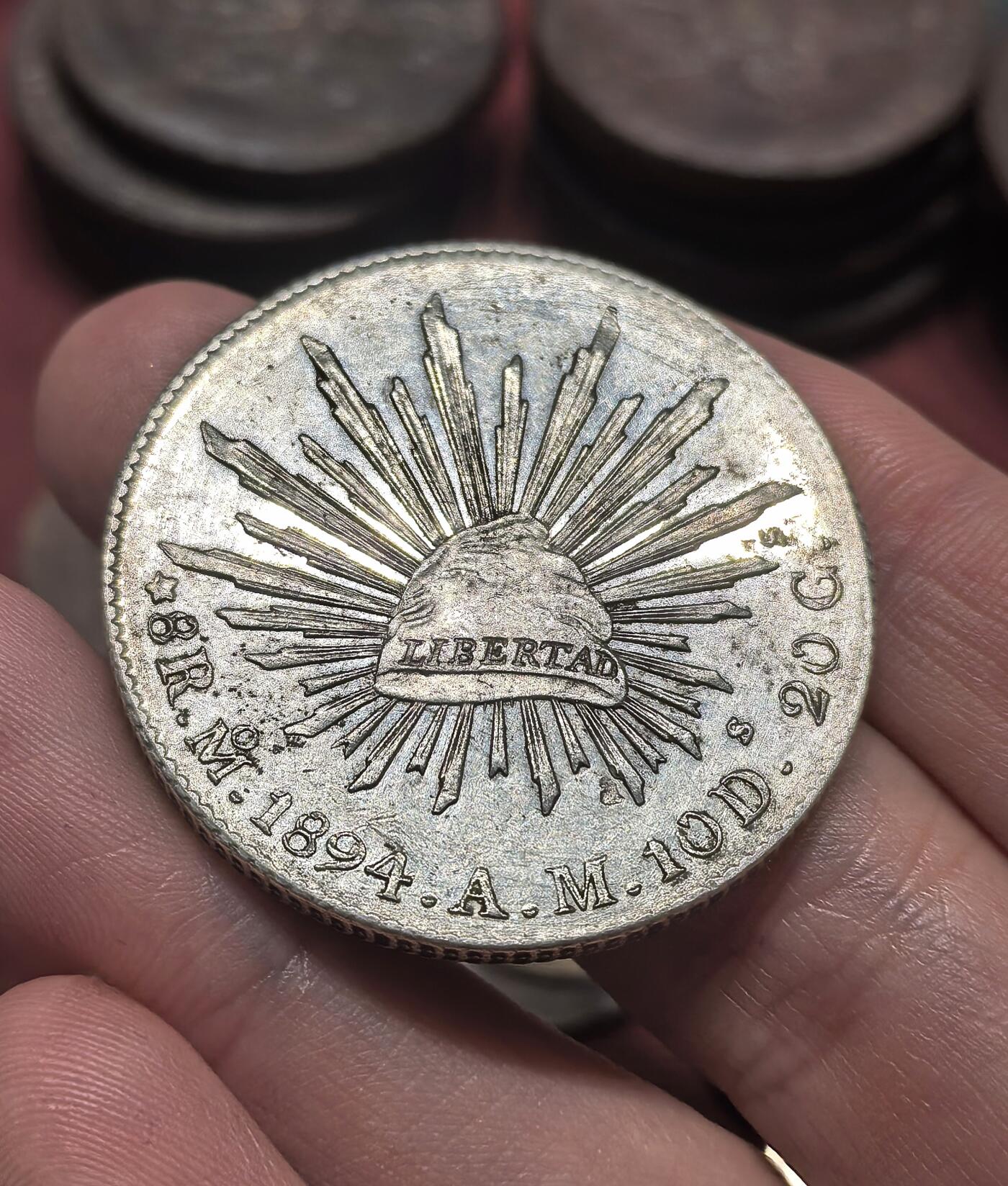 南宋泉阁俄币 外币 国币 专场第十九期 【送拍无额外佣金】 墨西哥 1894年 墨西哥鹰洋大银币 花边 老包浆通货好品 味道不错