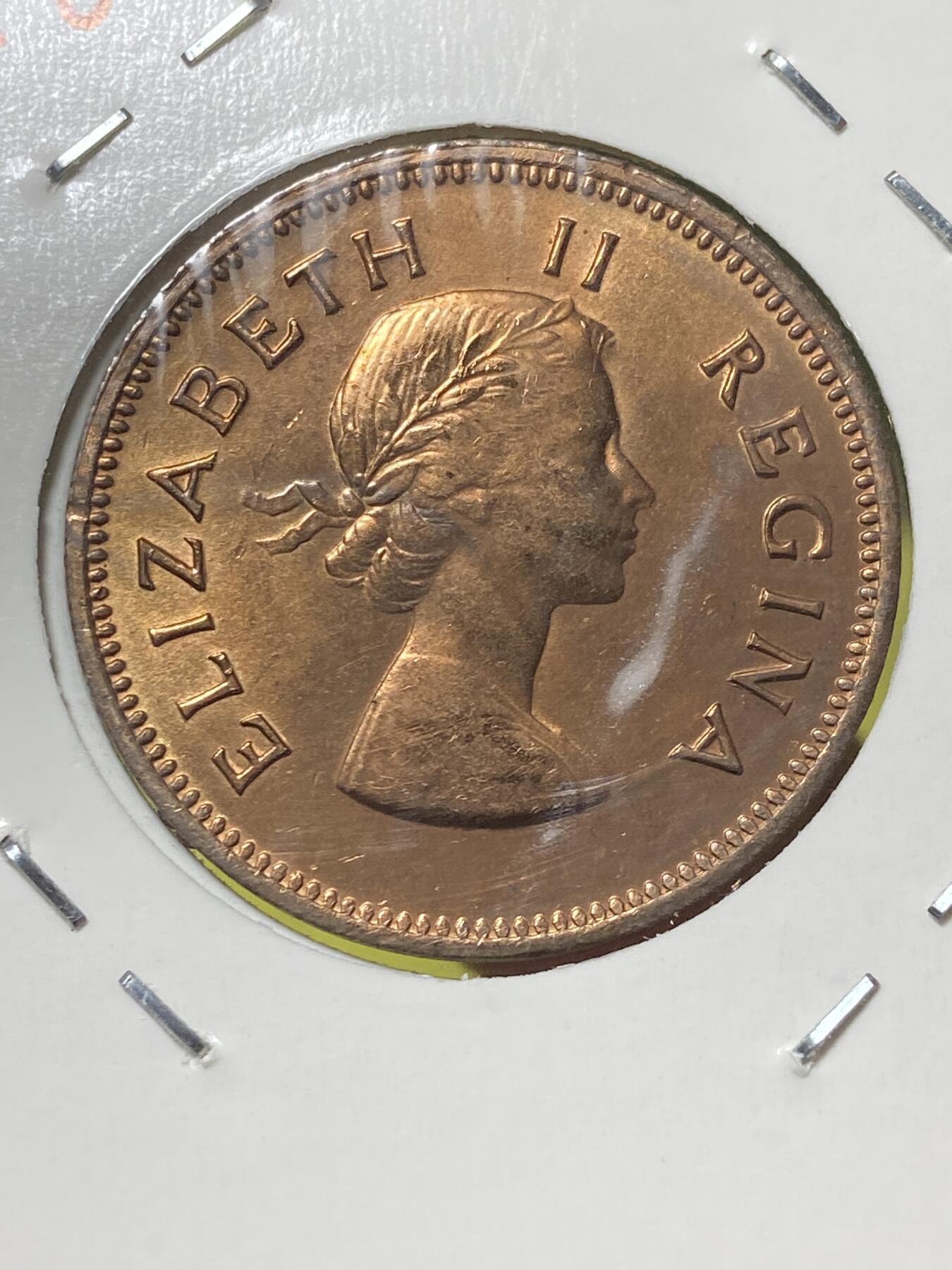 2025年第一百三十场(总第一百五十六场）外国好品纸夹散币场(免佣金) 少见原光好品–英属南非1960年1/2便士(伊丽莎白二世时期)