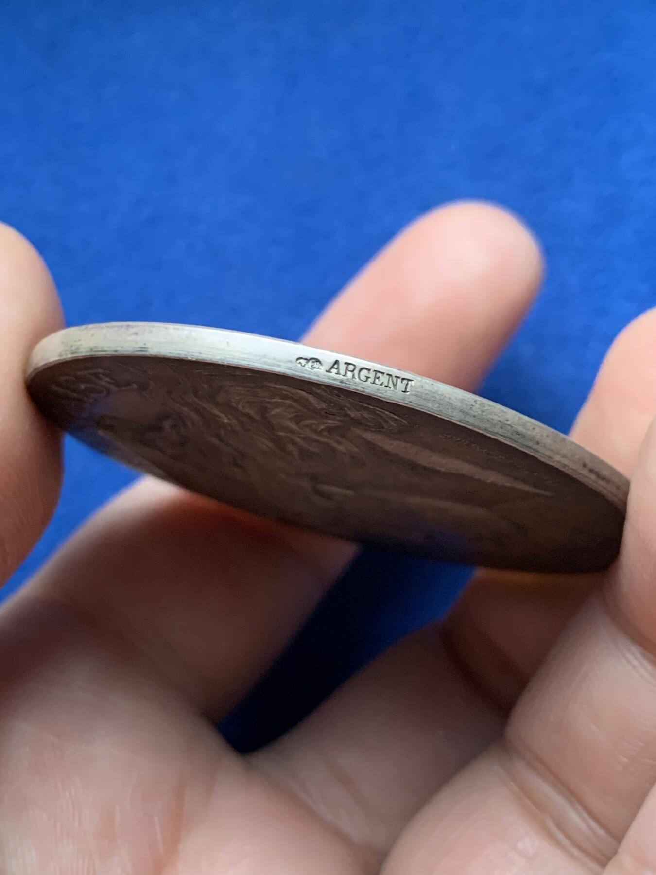 《竞宝斋》第440场 周日，周一，周二 3场连拍 （全场包邮） 法国墨丘利头像农业教育奖银章，65.17g，51.5mm，丰饶角边铭