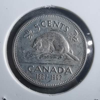 沼泽如烟--第907场 - 加拿大1992年五分纪念币