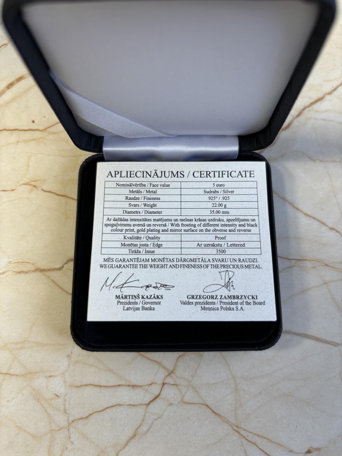 第182期拍卖 获奖拉脱维亚2020年个人自由精制彩银币NGC-PF70原盒证书，925银，22克，发行3500枚