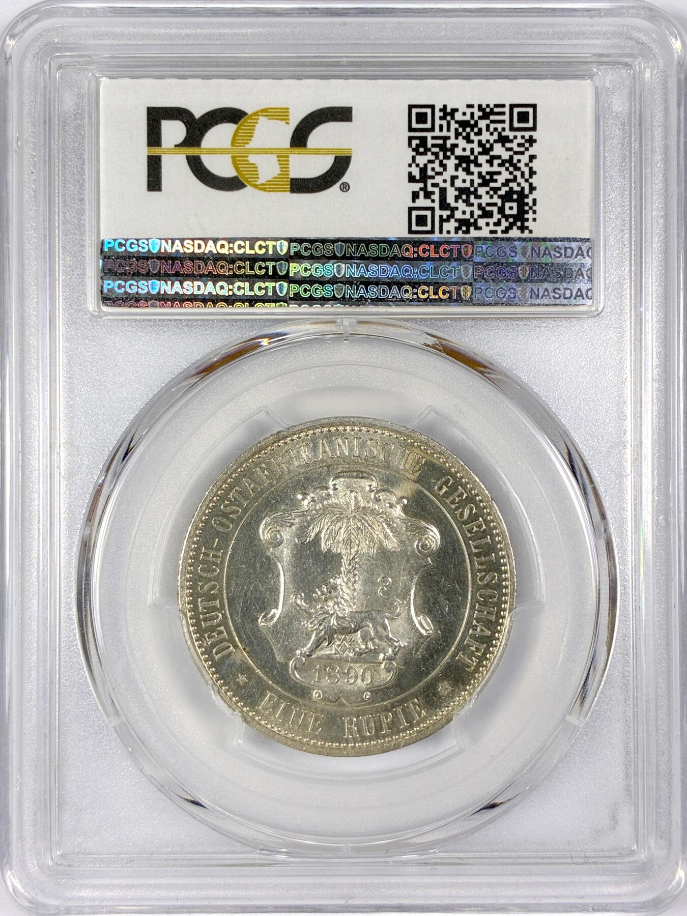 【雨安】【世界币章116期-评级币专场】2025-11-22 周六 19:30 保真【直播拍卖】 [评级德国] Germany 德属东非 1卢比 KM#02 (1890-1914) 1890年 PCGS-PR62