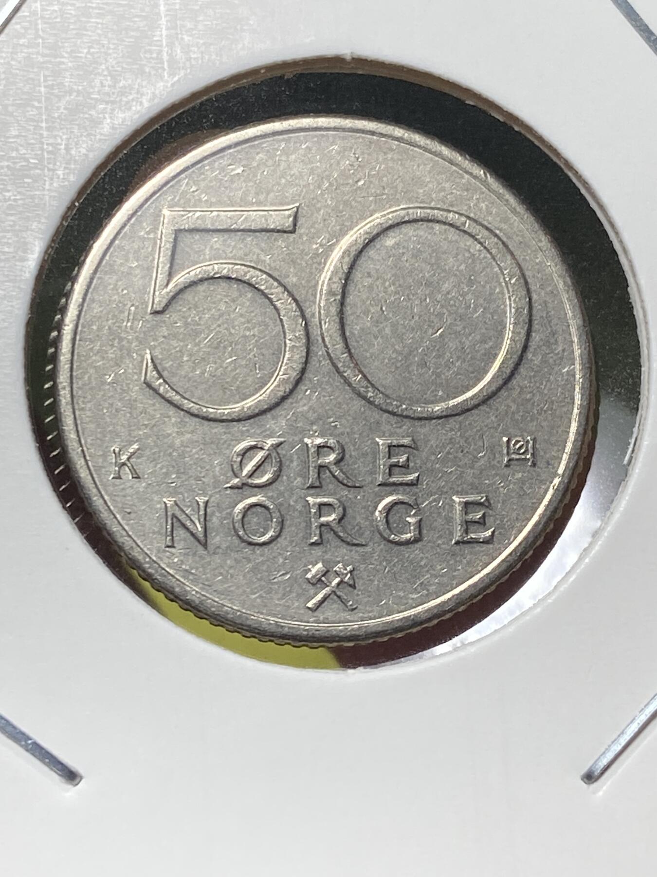 2025年第一百三十场(总第一百五十六场）外国好品纸夹散币场(免佣金) 挪威🇳🇴1982年50欧尔(K标，大盾版)