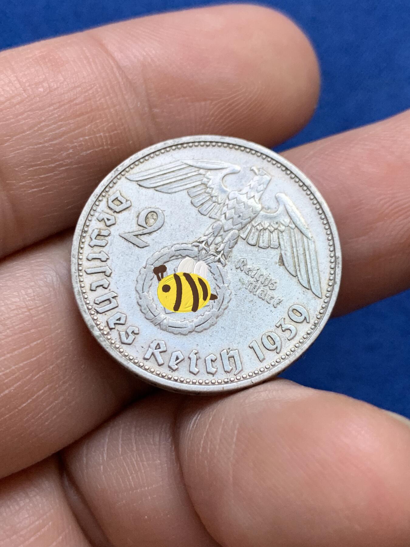 《竞宝斋》第439场 周日，周一，周二 3场连拍 （全场包邮） 德国 1939年 2马克 银币 D厂