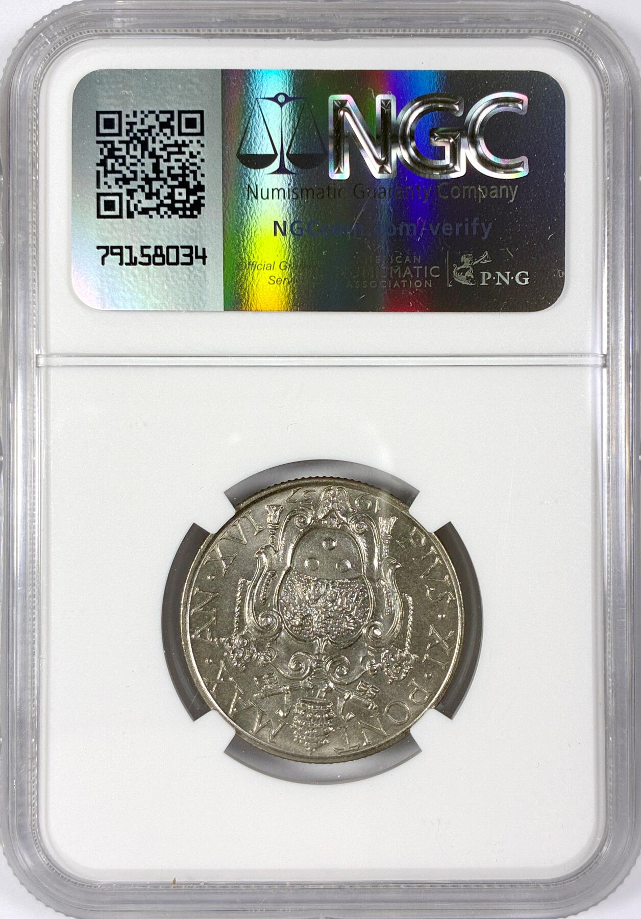 【雨安】【世界币章116期-评级币专场】2025-11-22 周六 19:30 保真【直播拍卖】 [评级欧洲] Vatican 梵蒂冈 1里拉 1937年  NGC-MS62