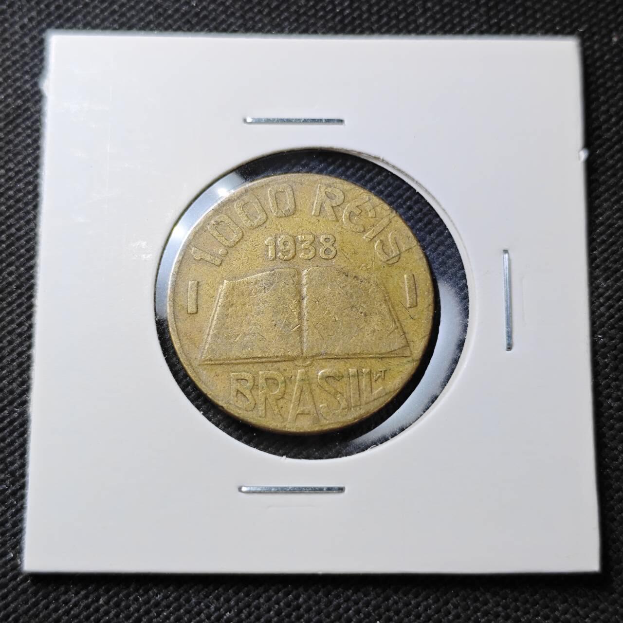 KK钱币收藏小铺  第373场  2月预留时间 周末发货  1938巴西1000瑞斯铜币