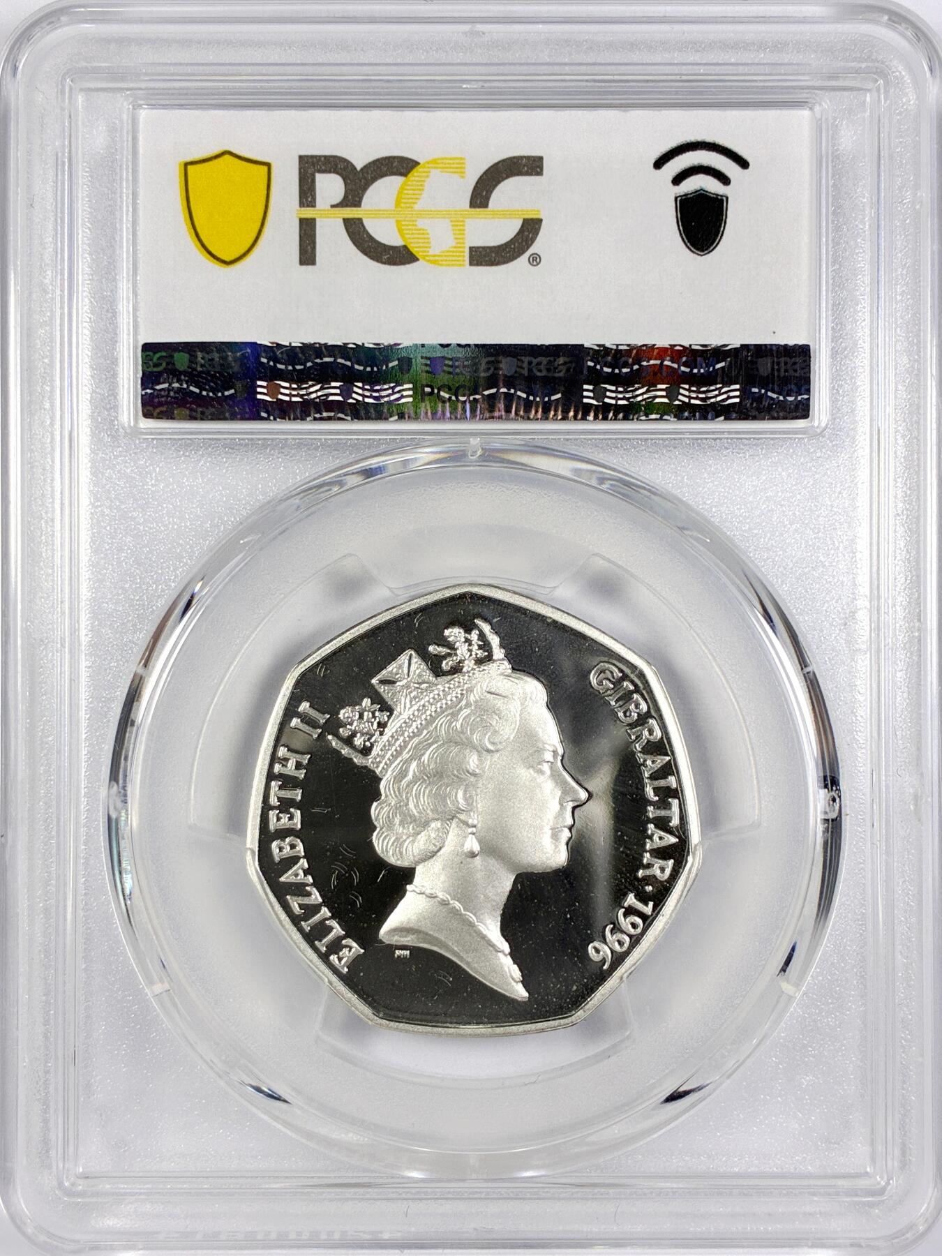 【雨安】【世界币章116期-评级币专场】2025-11-22 周六 19:30 保真【直播拍卖】 [评级现代] Isle of Man 直布罗陀 50便士 1996年 圣诞币 PCGS-PR68DCAM