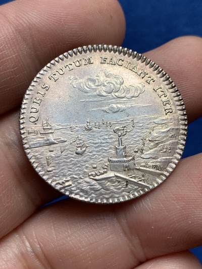 《竞宝斋》第440场 周日，周一，周二 3场连拍 （全场包邮） - 法国皮卡迪商会港口银章，29.8MM，8.37克，早期齿边