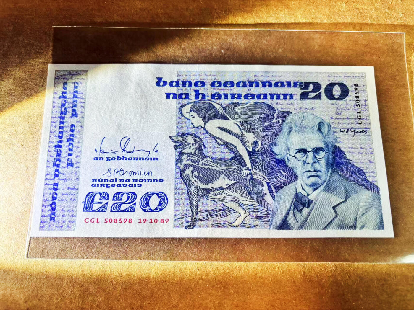【Blue Auction】世界纸币精拍第752期——18级TOP拍卖/信誉/品质/专业/高效💫 【无47】爱尔兰1989年20镑 叶芝 AU品相