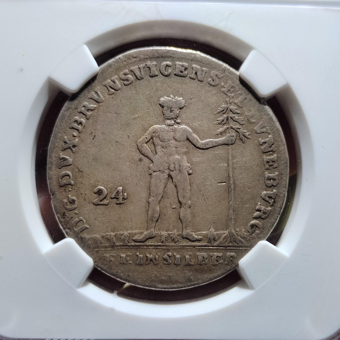 中外钱币第五场 NGC-VF25德国1781年野人银币24格罗申