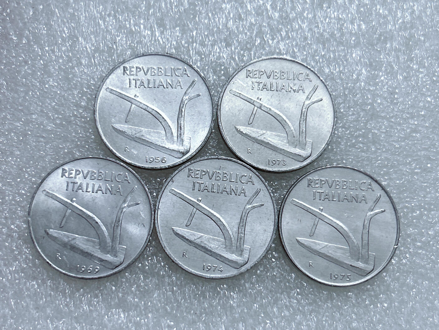 第一海外回流一元起拍收藏 散集专场  第269期 意大利10里拉铝币 5枚 原光品