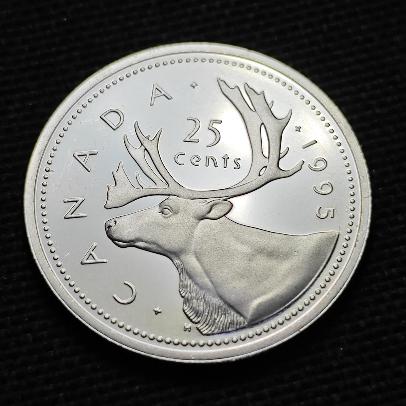 KK钱币收藏小铺  第361场  2月预留时间 周末发货  1995加拿大25分精制币