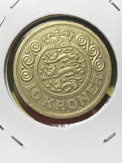 2025年第一百三十场(总第一百五十六场）外国好品纸夹散币场(免佣金) - 丹麦🇩🇰1998年10克朗(玛格丽特二世第三版，LG; JP; A版)