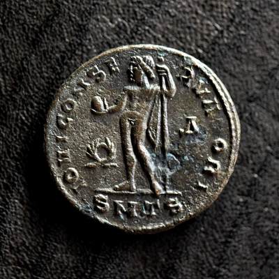 【良泉】第41期【自动场】11月27日晚19.30点开拍！86组，西方古代钱币专场 - 公元313年【古罗马】李锡尼 “朱庇特”富力 铜币，4.6克