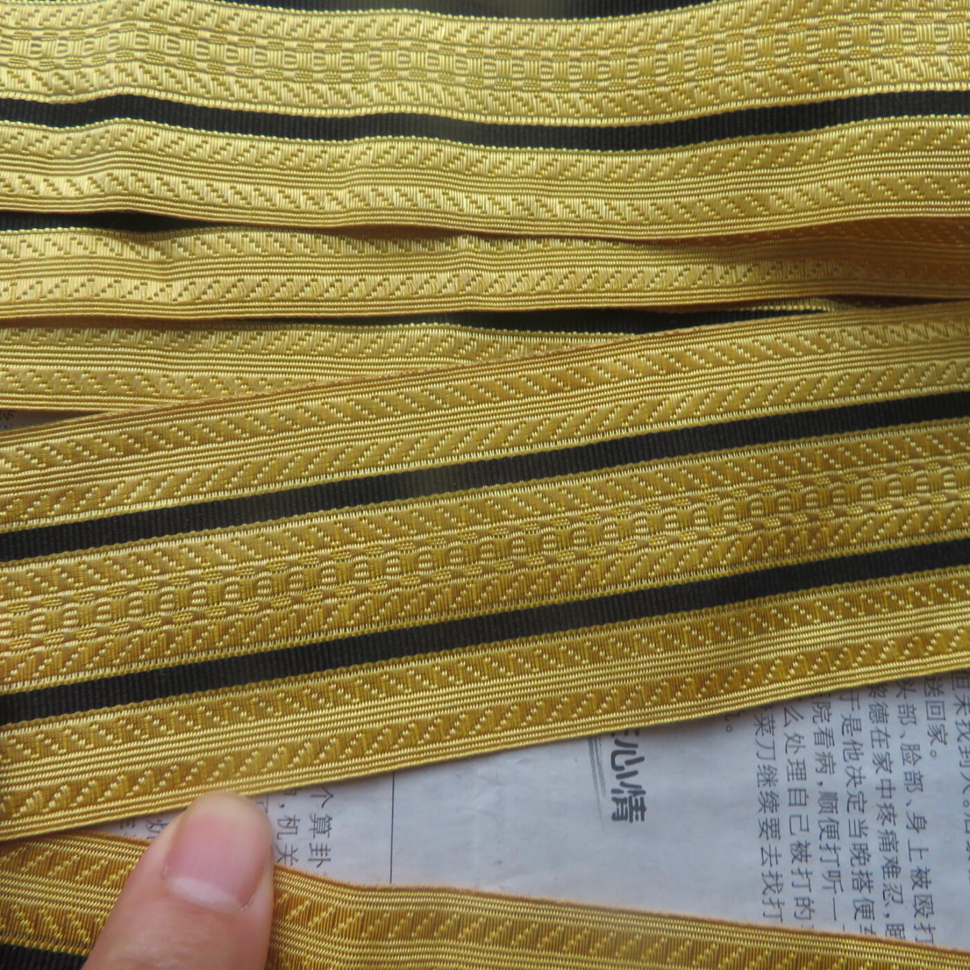 65--库存55海校官肩章编织铜金属丝带（长107厘米）