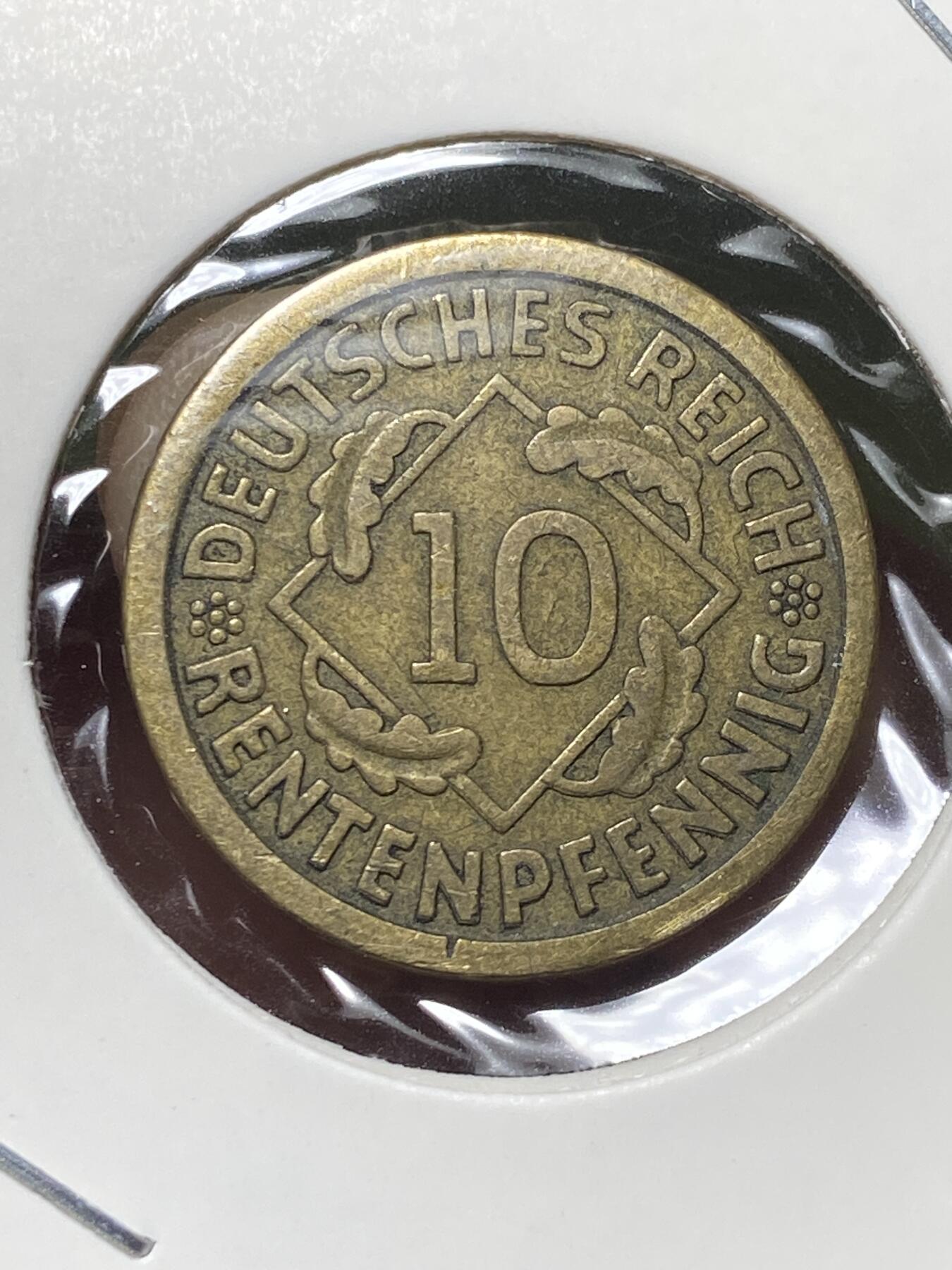 2025年第一百三十场(总第一百五十六场）外国好品纸夹散币场(免佣金) 德意志魏玛共和国1924年10芬尼(地产抵押马克，A标，柏林造)