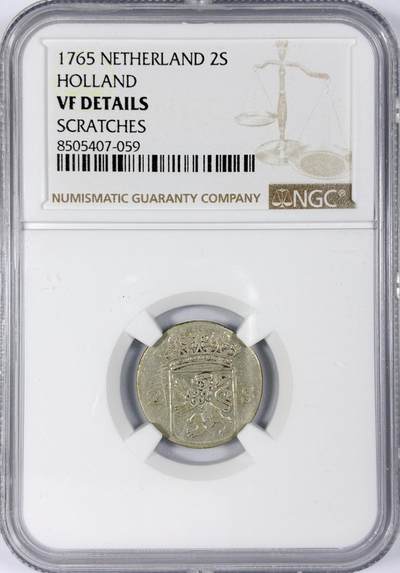 【雨安】【世界币章116期-评级币专场】2025-11-22 周六 19:30 保真【直播拍卖】 - [评级欧洲] Netherlands 荷兰 共和国 荷兰省 2Stuiver 1765年  NGC-VF