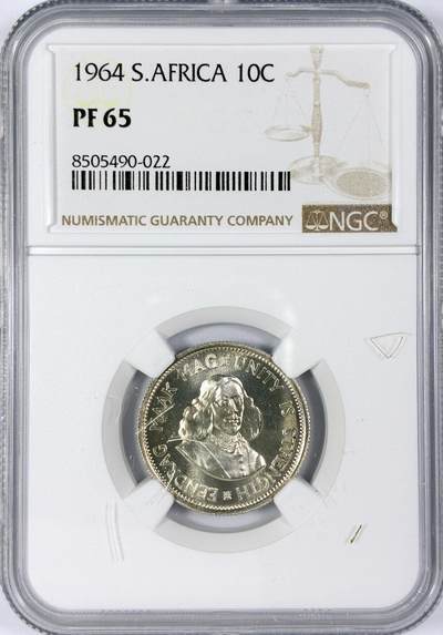 【雨安】【世界币章116期-评级币专场】2025-11-22 周六 19:30 保真【直播拍卖】 - [评级非洲] South Africa 南非 10分 1964年 NGC-PF65