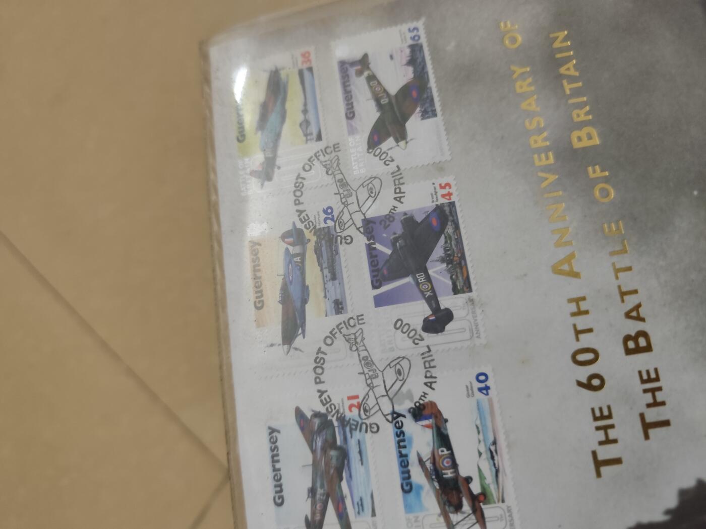 根西岛 2000年 不列颠空战纪念60周年首日封 含50分硬币 和六枚邮票