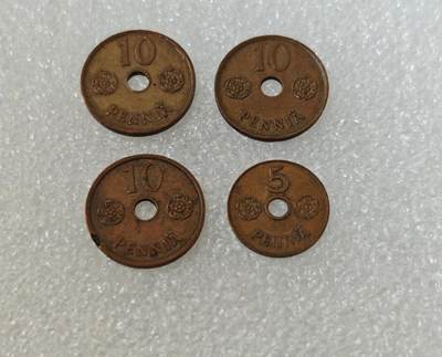 瓶子🏺第217期拍卖会 -  俄占芬兰5和10盆尼铜币4枚