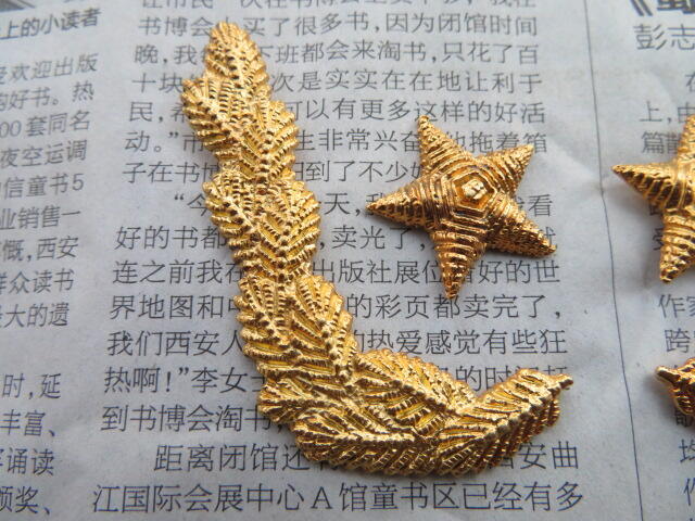 06--87将官礼服领章金属件一对