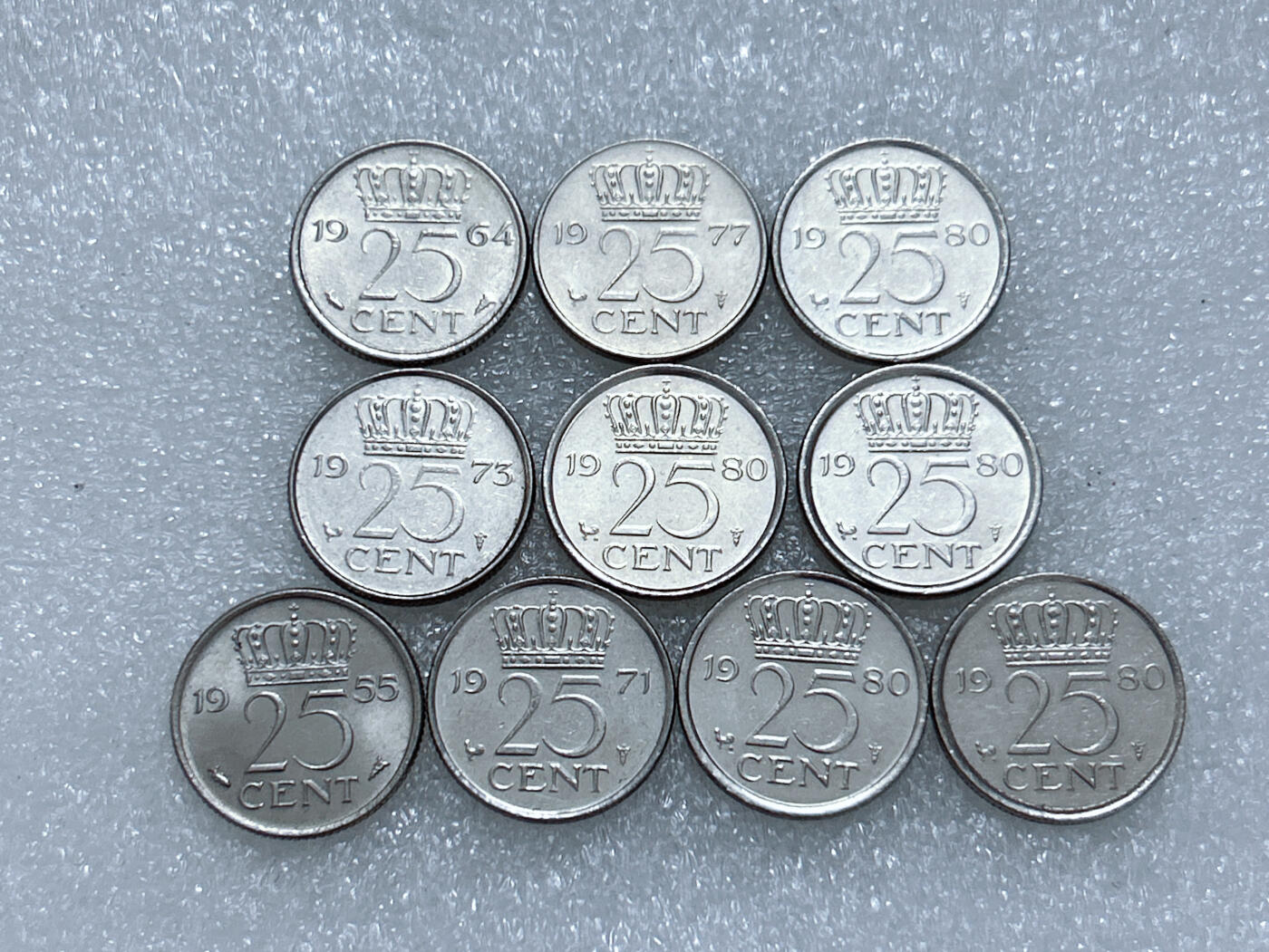 第一海外回流一元起拍收藏 散集专场  第269期 荷兰25分硬币 朱丽安娜 10枚