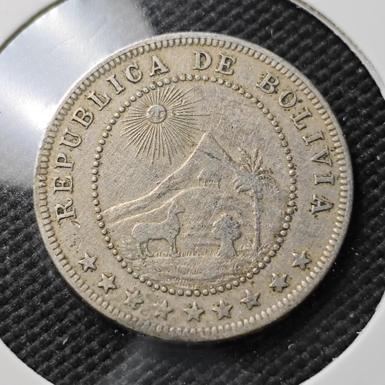 KK钱币收藏小铺  第373场  2月预留时间 周末发货  1909玻利维亚5分镍币