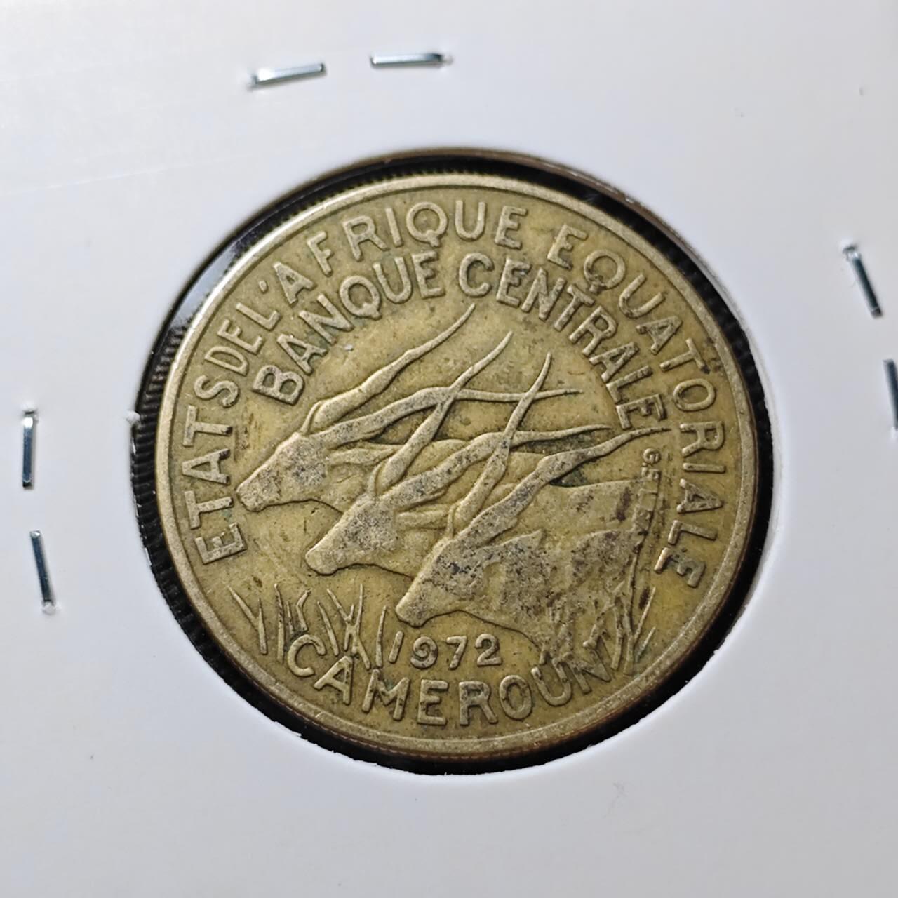 KK钱币收藏小铺  第373场  2月预留时间 周末发货  1972喀麦隆25法郎