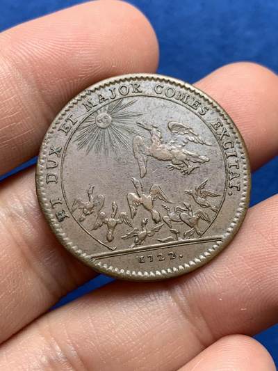 《竞宝斋》第440场 周日，周一，周二 3场连拍 （全场包邮） - 法国第戎市长埃蒂安·博迪内家族徽章铜质代币，8.94g，30.3mm