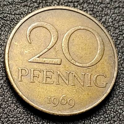 泉币菌-第131场-精品福利场 - 民主德国(东德) 建国20周年 20芬尼纪念铜币