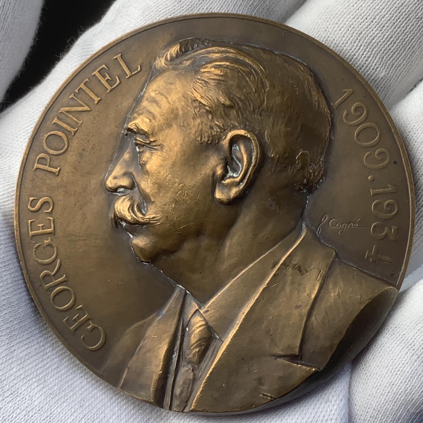 掌中浮雕-藏着的欧洲第042场 1927年法国乔治·潘泰尔纪念巴黎奥斯曼大道竣工大铜章，63mm，110g