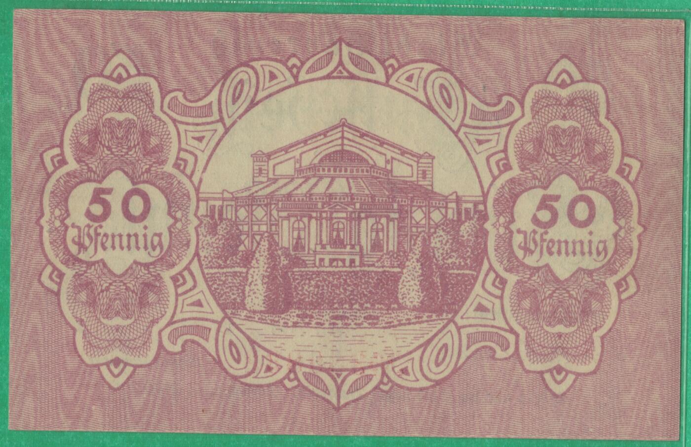 德国巴伐利亚州拜罗伊特市1918年50芬尼(紧急状态币) 无47 实物图 UNC 