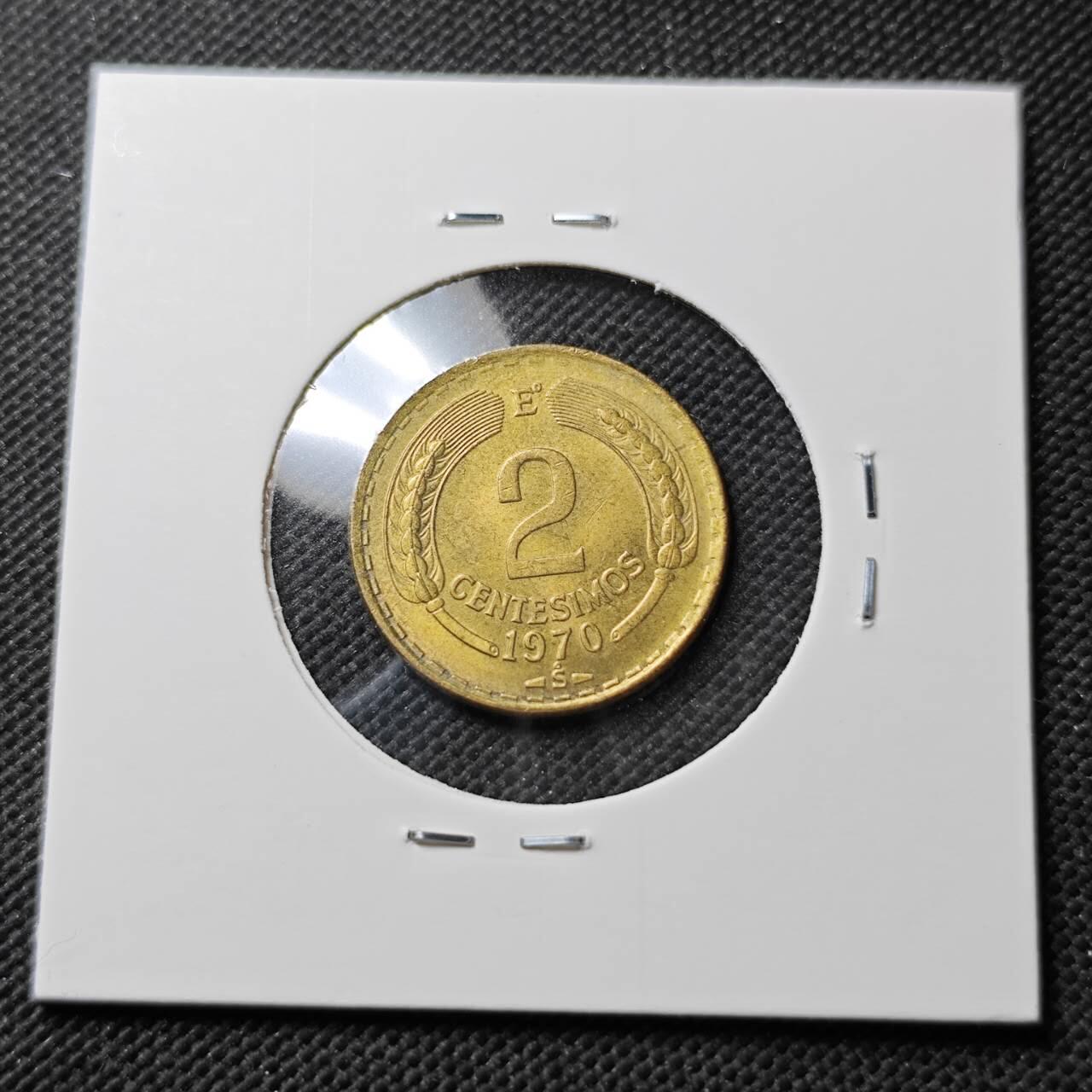 KK钱币收藏小铺  第373场  2月预留时间 周末发货  1970智利2分铜币