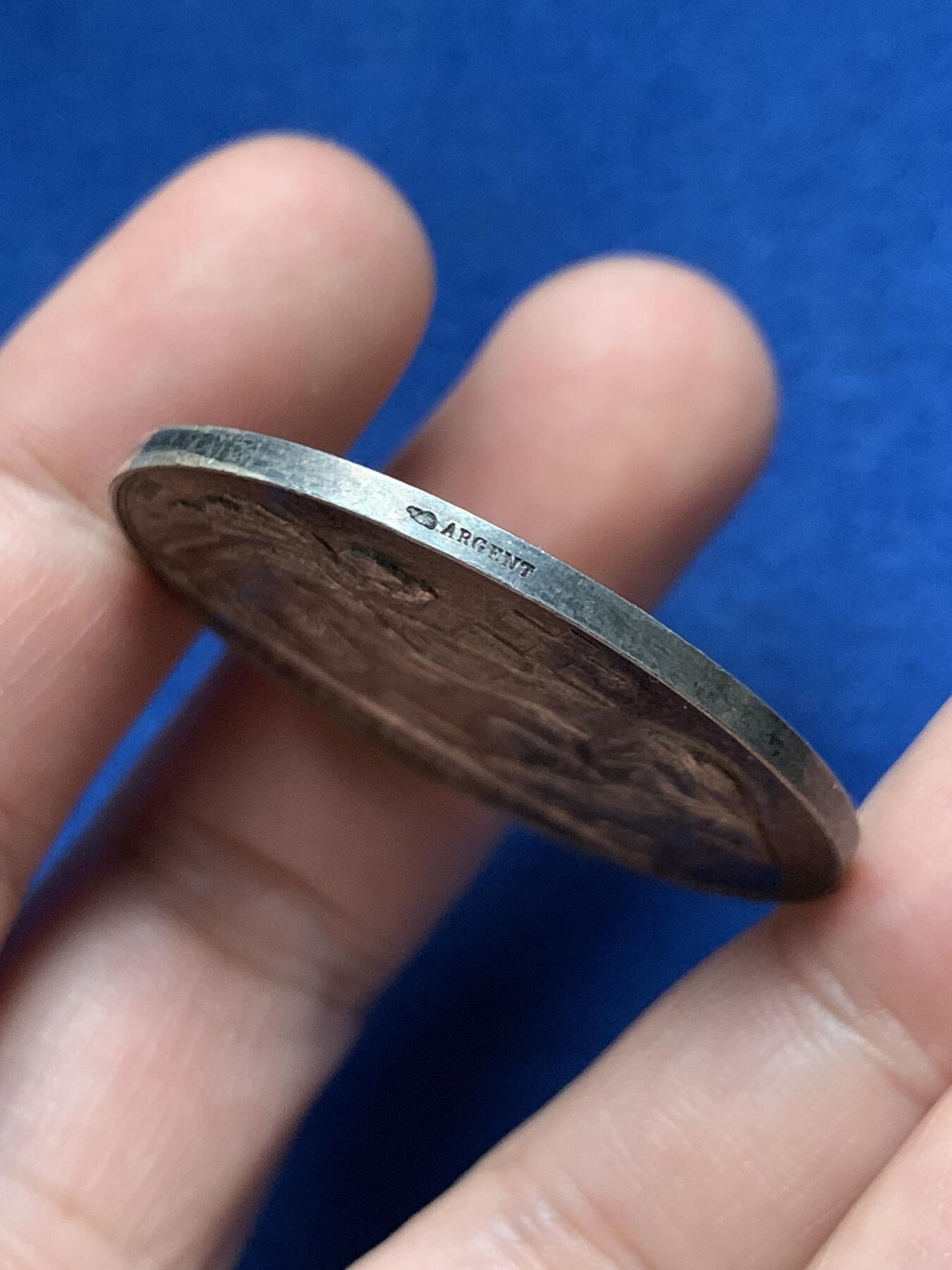 《竞宝斋》第440场 周日，周一，周二 3场连拍 （全场包邮） 法国婚姻与爱情纪念银章，24.58g，39mm，丰饶角边铭