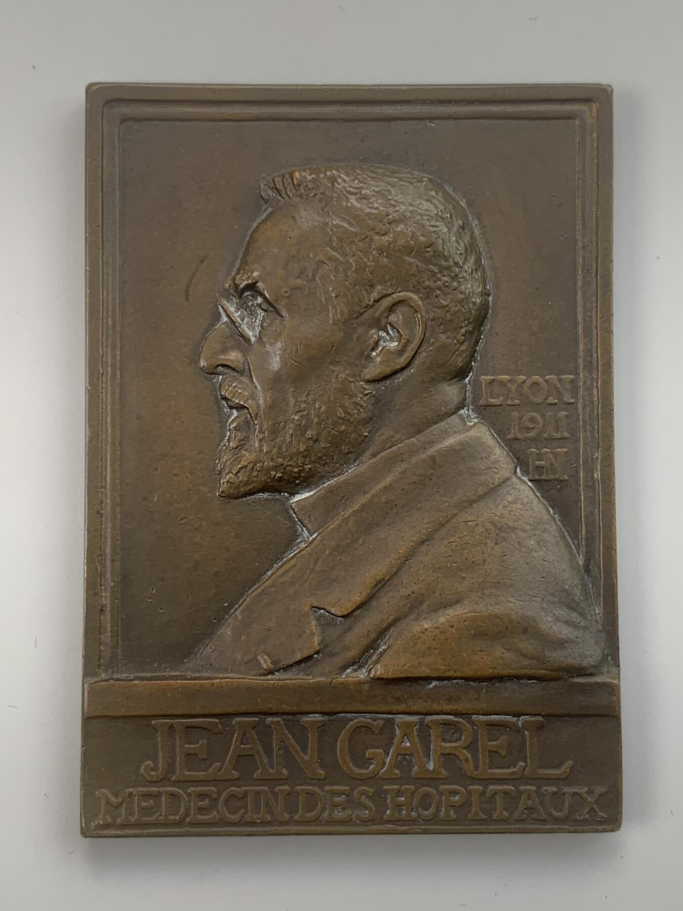 掌中浮雕-藏着的欧洲第042场 1911年法国喉科医生让•巴蒂斯特•加雷尔纪念铜章，69 X 42mm； Nicolas Maier法国优秀作品集#219号