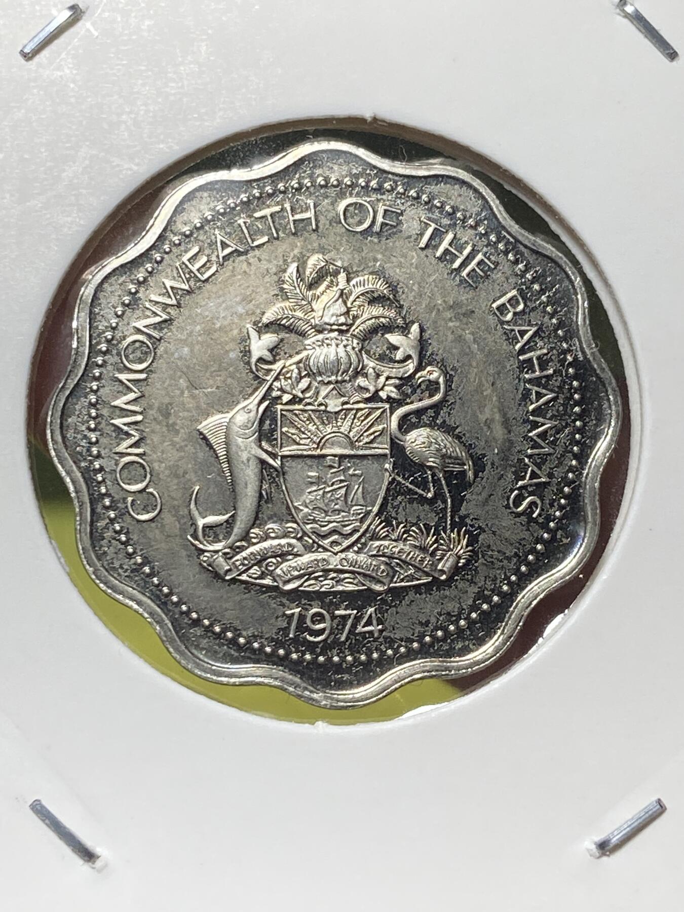 2025年第一百三十场(总第一百五十六场）外国好品纸夹散币场(免佣金) 好品–巴哈马🇧🇸1974年10分(第四套首发年)