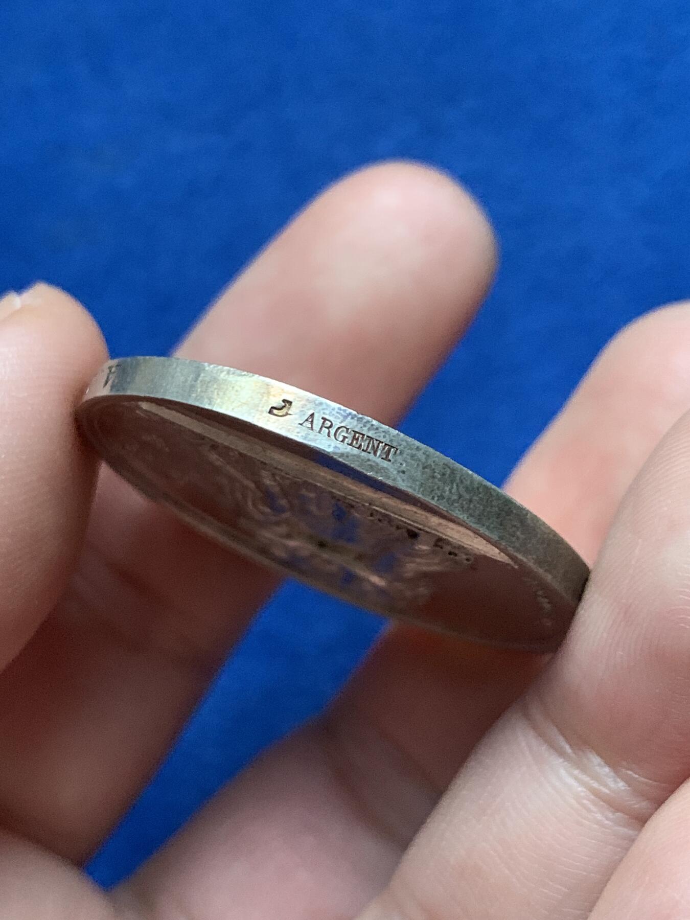 《竞宝斋》第440场 周日，周一，周二 3场连拍 （全场包邮） 法国婚姻与爱情纪念银章，22.58g，36mm，1842-1845船首边铭