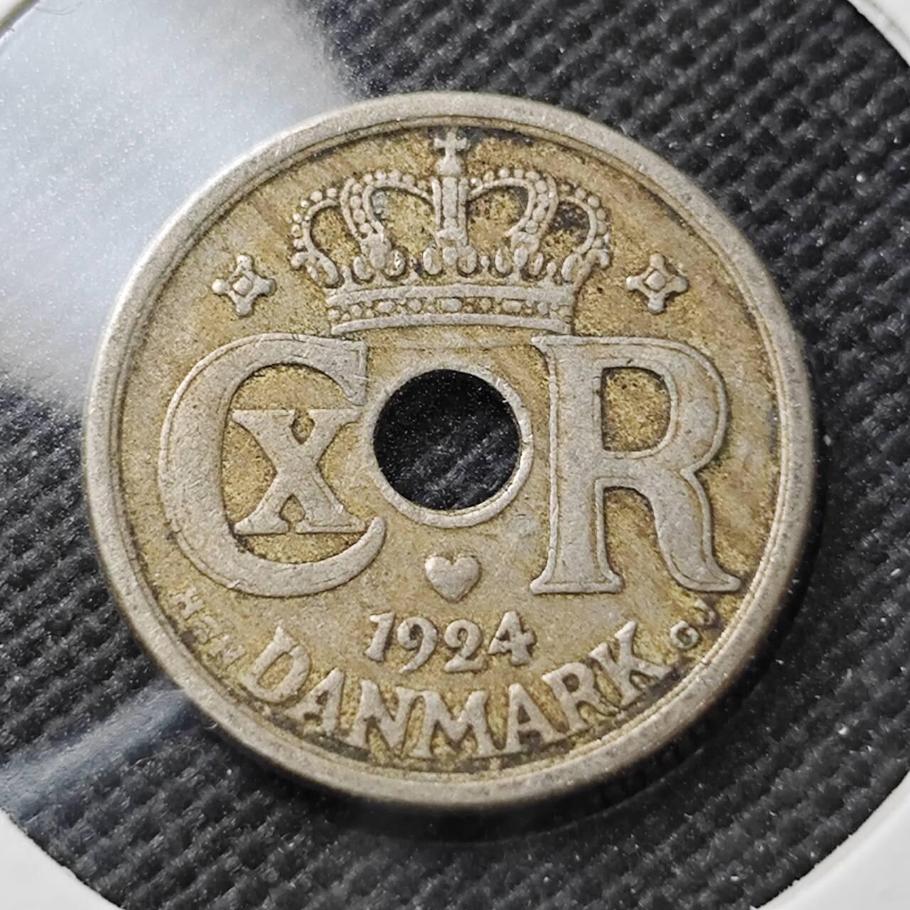 KK钱币收藏小铺  第373场  2月预留时间 周末发货  1924丹麦10欧尔镍币