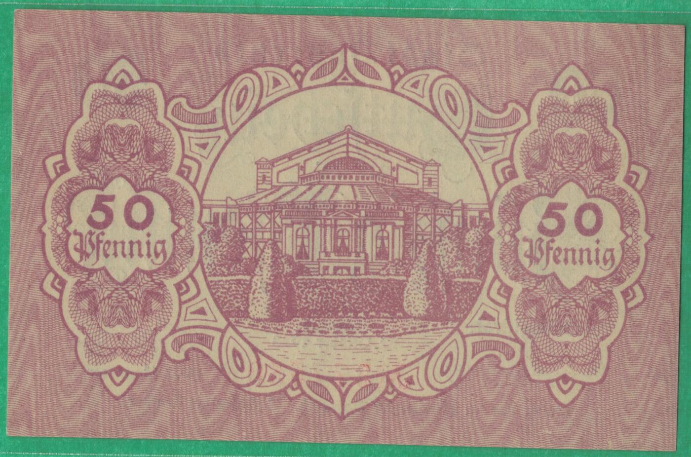 德国巴伐利亚州拜罗伊特市1918年50芬尼(紧急状态币) 无4 实物图 UNC