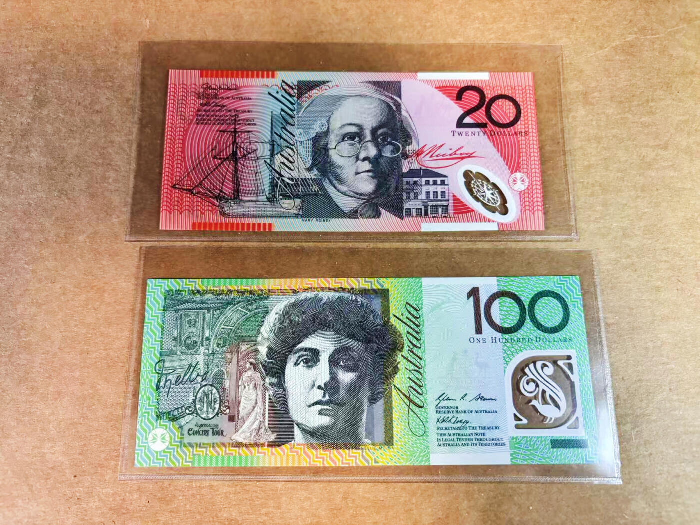 【Blue Auction】世界纸币精拍第752期——18级TOP拍卖/信誉/品质/专业/高效💫 【一组2张】澳大利亚 20-100元 塑料钞 全新UNC