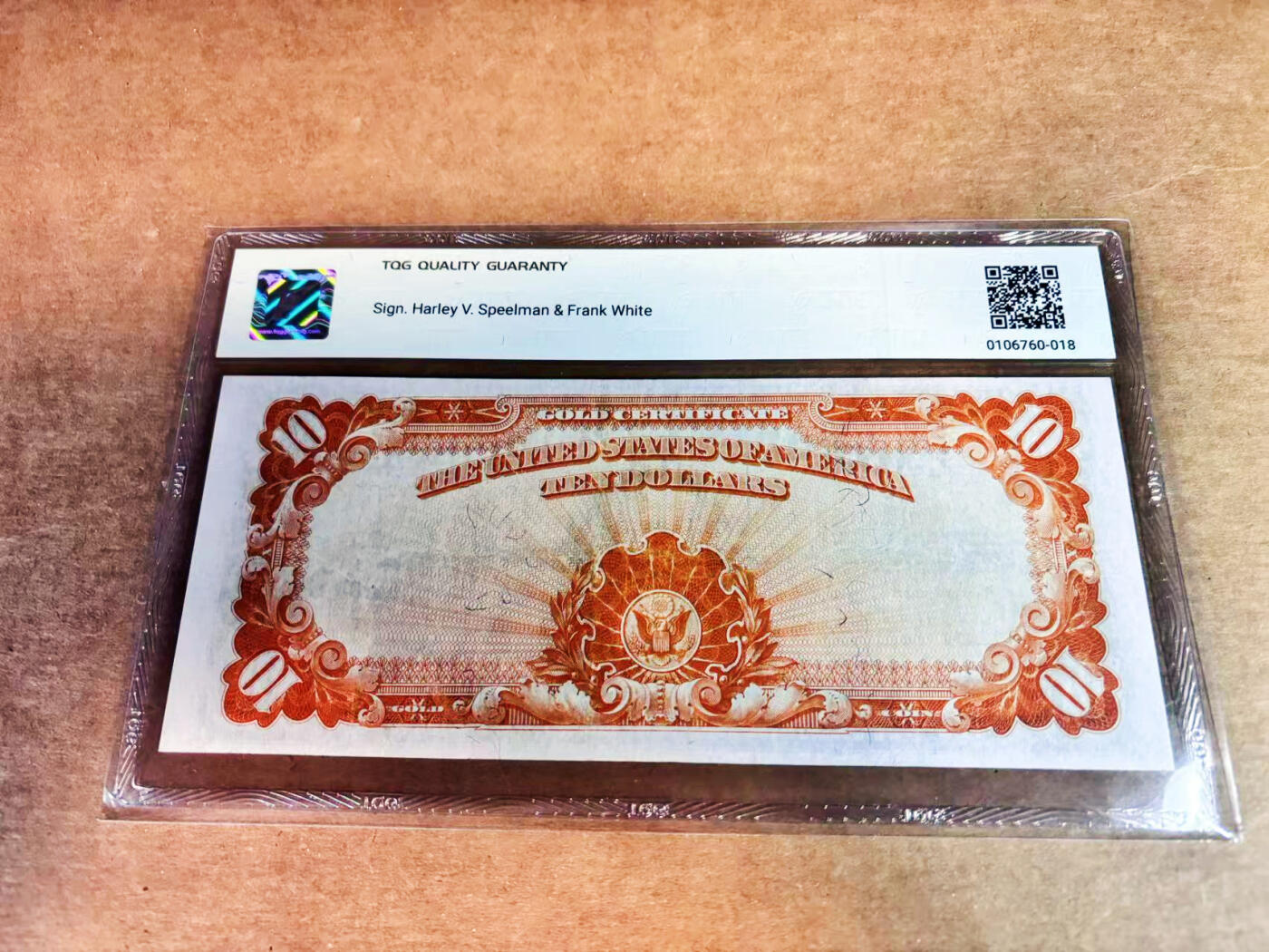 【Blue Auction】世界纸币精拍第752期——18级TOP拍卖/信誉/品质/专业/高效💫 美国1922年10美金 黄金券 首任财政部长迈克尔·希雷加斯 TQG40