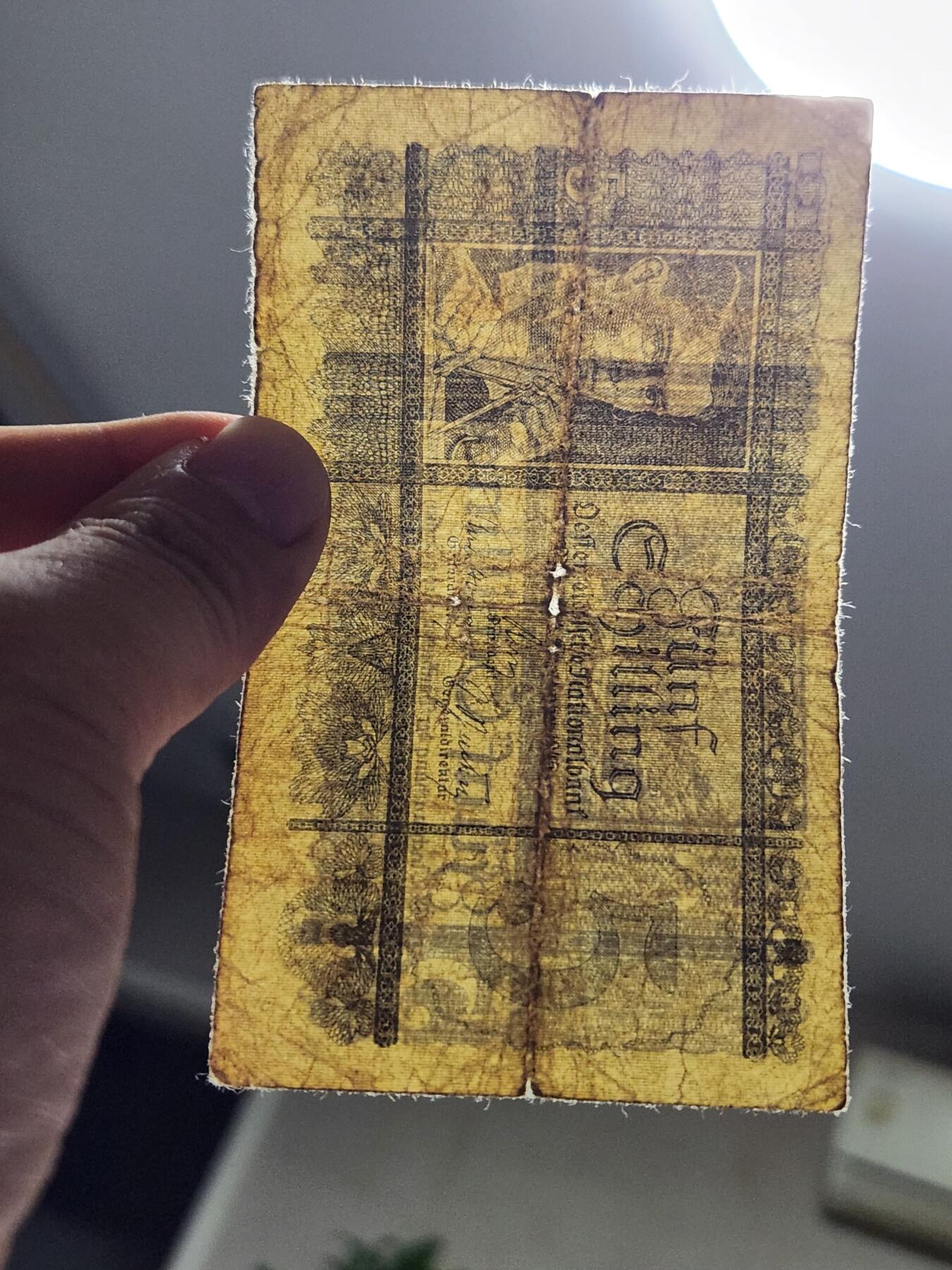 11月21号晚上8点 外国纸币自动截拍第61场 奥地利 1945年5先令 稀少