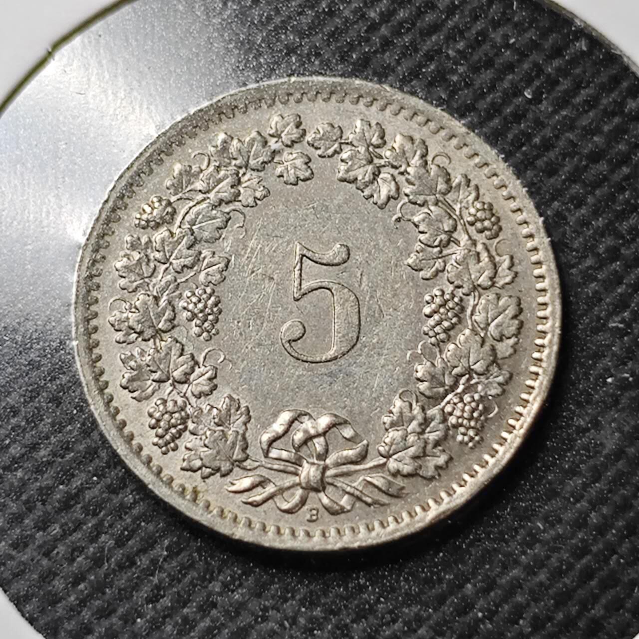 KK钱币收藏小铺  第373场  2月预留时间 周末发货  瑞士5分