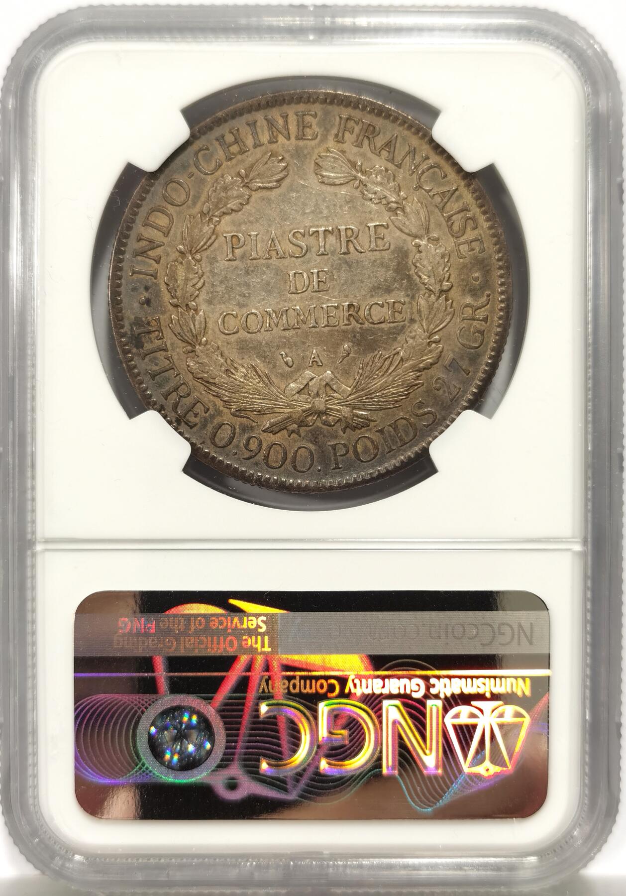 博洋堂世界钱币拍卖第147期（全场包邮） NGC XF45 法属坐人1906A 1皮亚斯特 五彩原味包浆 值得收藏