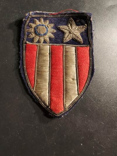 老王徽章第164期 -  美国二战中缅印战区臂章    军官金属丝刺绣版本