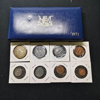 【全场包邮】纯粹捡漏拍479场（免费代拍第16场） - 【少见】南非1971年官方精制套币-含1兰特精制银币-量5000