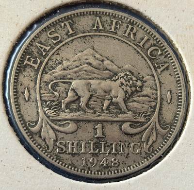 外国优质老铜币银币，周六九点倒数截拍，满百包邮，可寄存半年，喜欢朋友微信扫描二维码可直接参拍 - 欧洲老藏家纸夹-东非1948年1先令