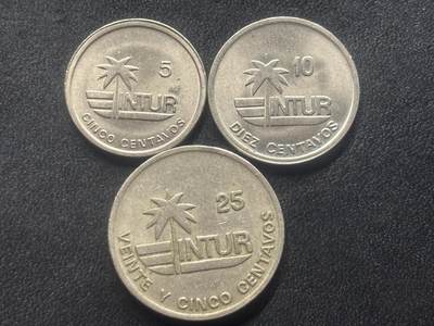 邮泉阁限时拍卖第三十六场 美洲硬币专场（硬币在国外。请付邮费6元。） - 古巴1989年3枚